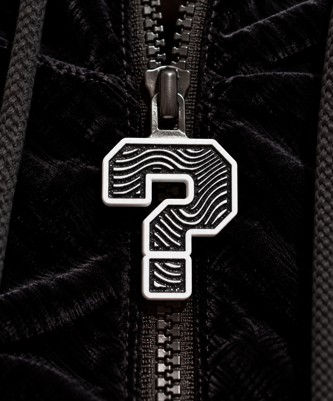 Mini TipZips — black glitter pull on velvet hoodie