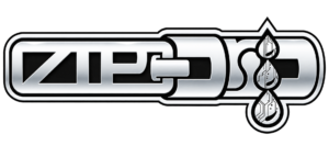 ZipDrip Connections logo in polished chrome, with a zipper linking Zip and Drip