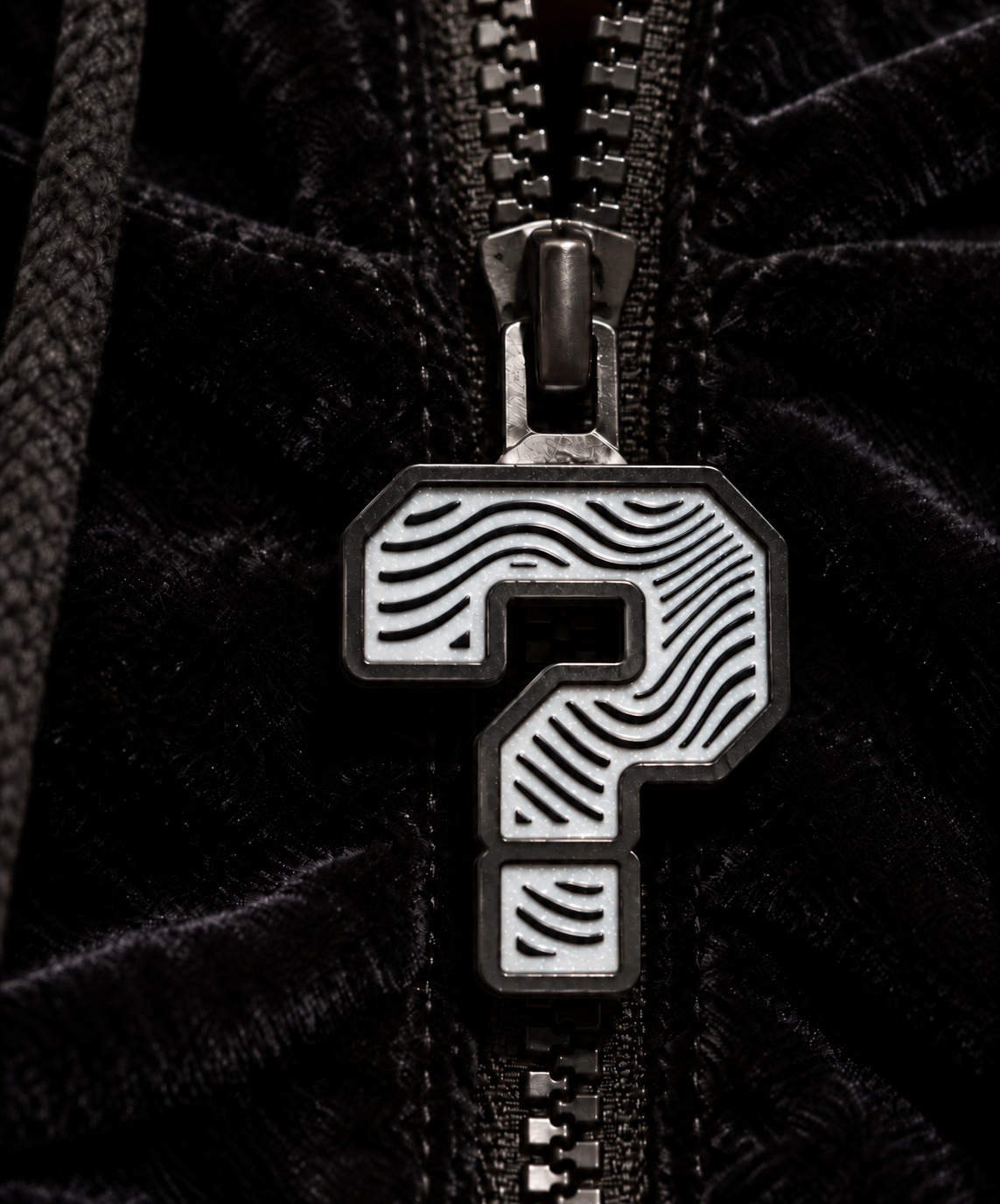 Mini TipZips — glow white on black velvet