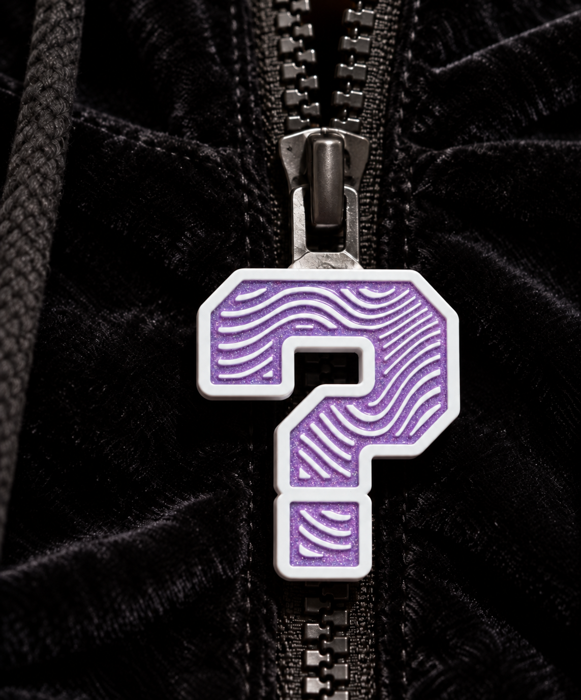 Mini TipZips — pull on black velvet