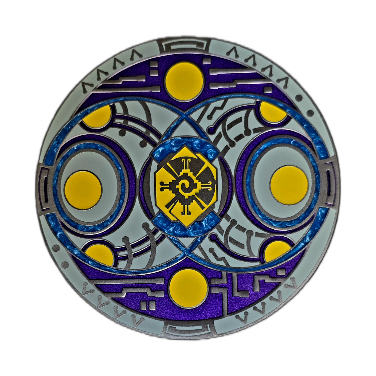 The Great Cycle Hunab Ku enamel zipper pull, colorway 2