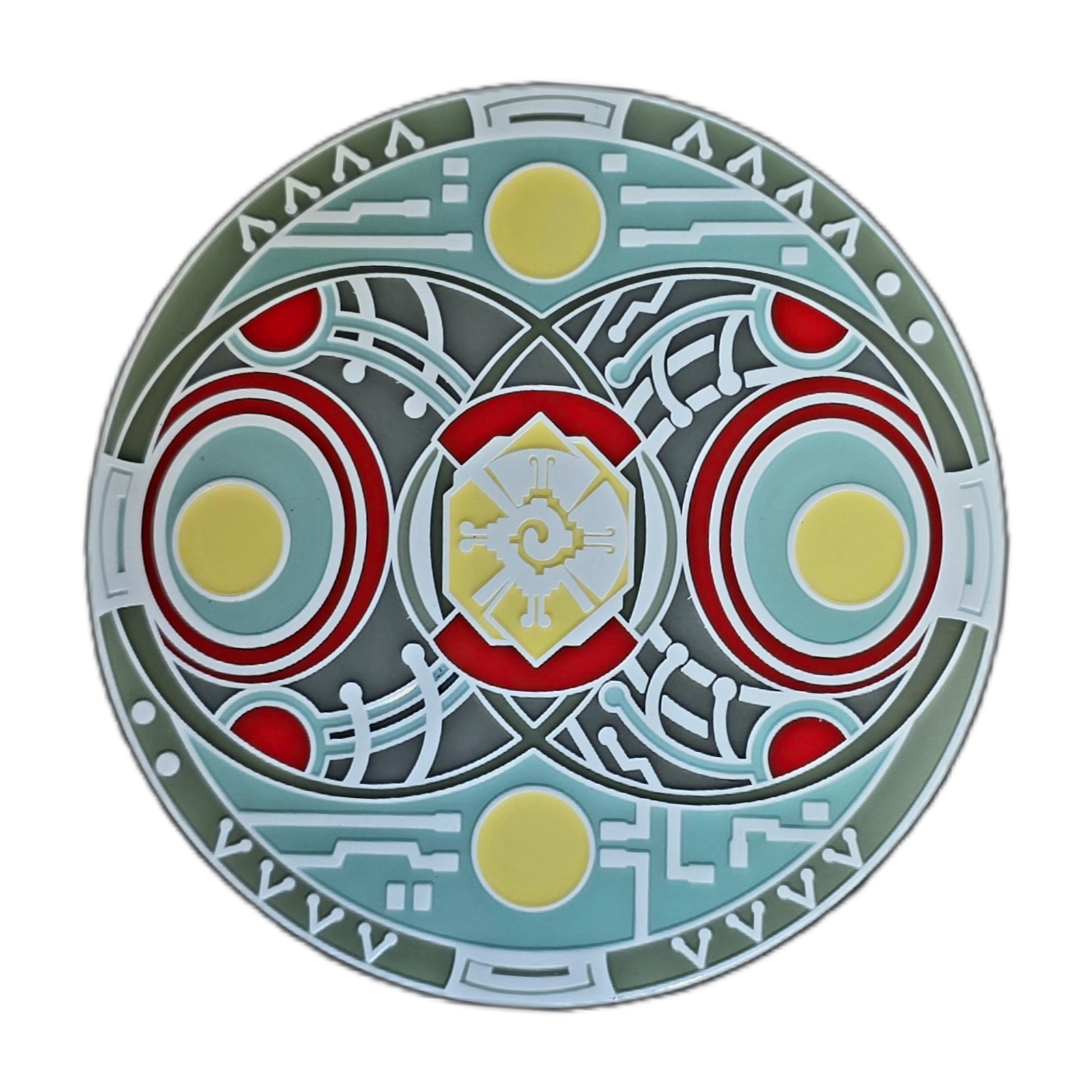 The Great Cycle Hunab Ku enamel zipper pull, colorway 6