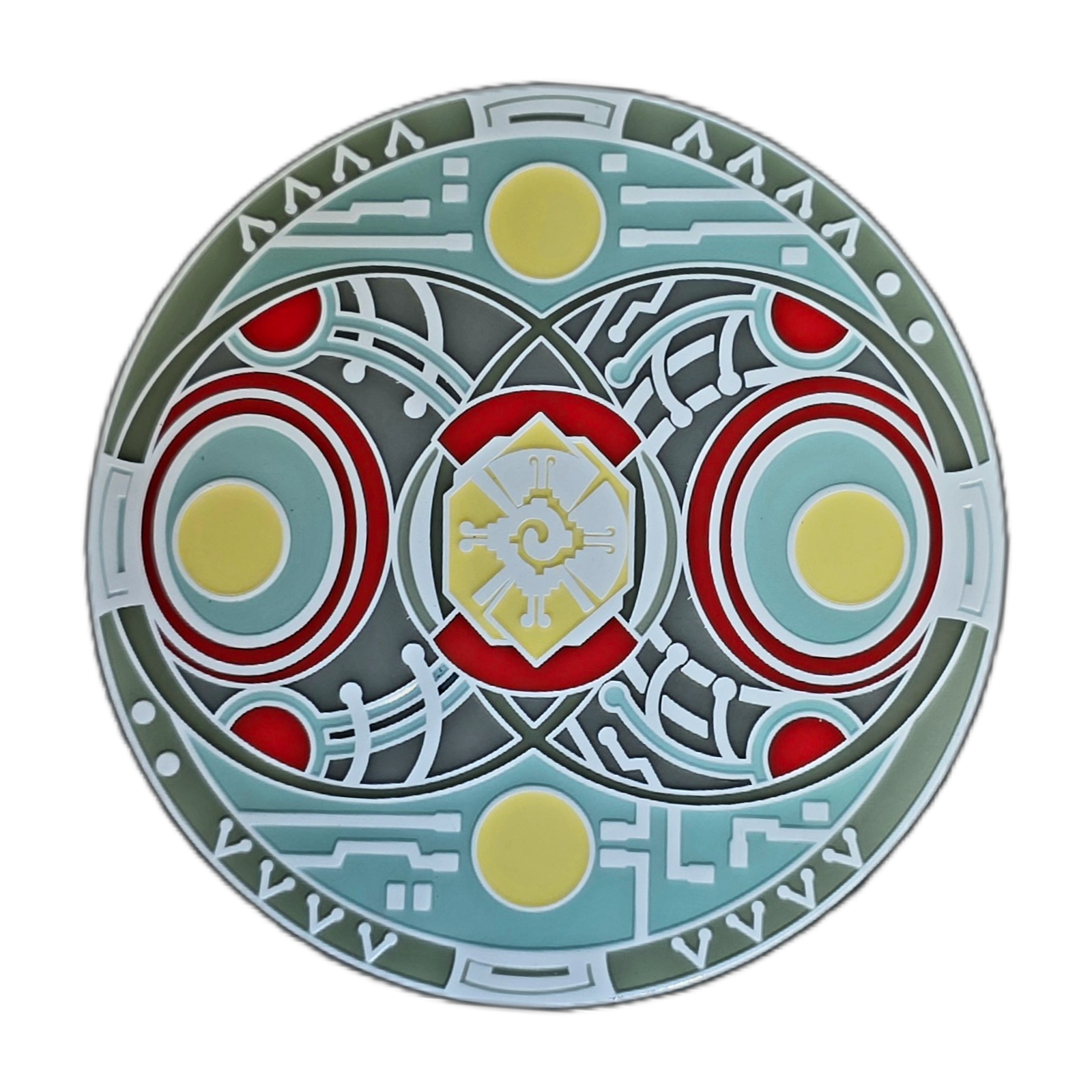 The Great Cycle Hunab Ku enamel zipper pull, colorway 6