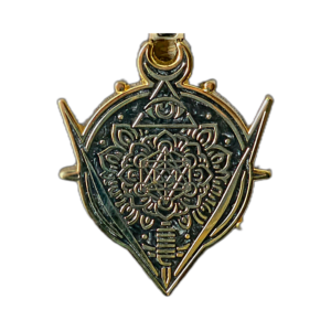 Sacred Drip sacred geometry enamel zipper pull, colorway 1