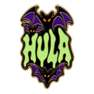 Hula Drip bat enamel zipper pull