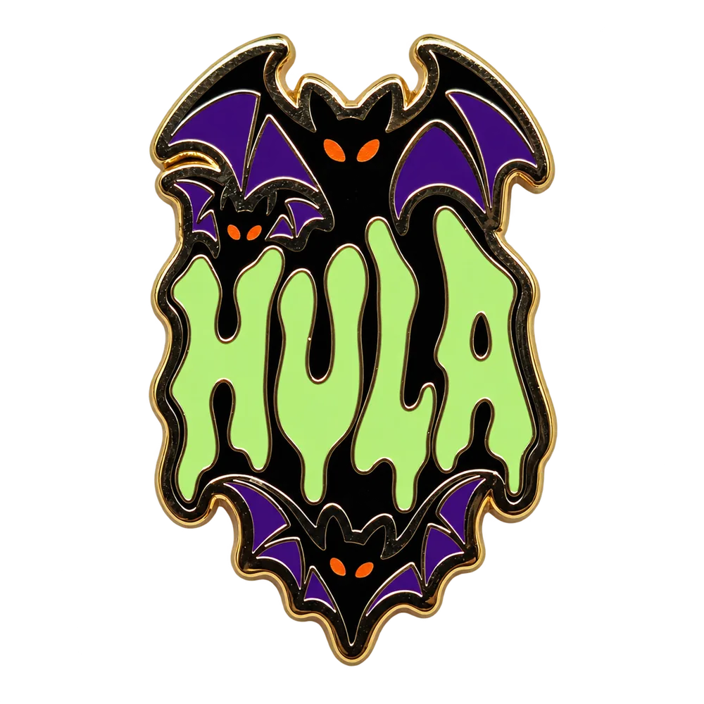 Hula Drip bat enamel zipper pull