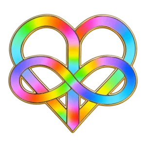 Infinite Love rainbow heart enamel zipper pull